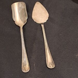 Vtg Sheffield EPNS Electro Plated Nickle Silver Sugar Spoon & Pie Server